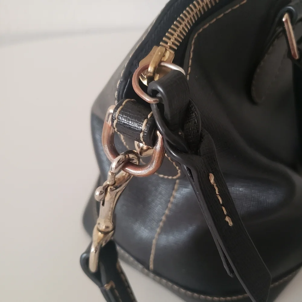 DOONEY & BOURKE Saffiano Leather Darcy Satchel Double Handles Removable Strap - Picture 8 of 16